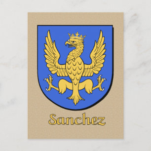 Sanchez Family Heraldic Shield Briefkaart
