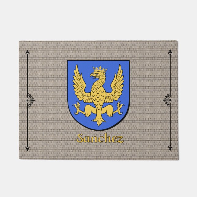 Sanchez Historisch Schild op Cobblestone Deurmat (Voorkant)