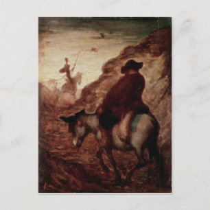Sancho en Don Quixote, 19e eeuw Briefkaart