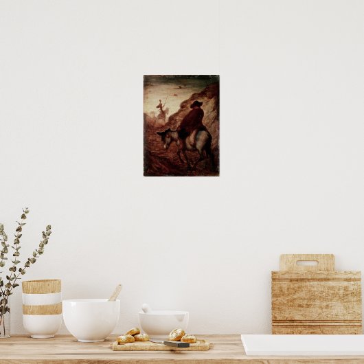Sancho en Don Quixote, 19e eeuw Poster (Keuken)