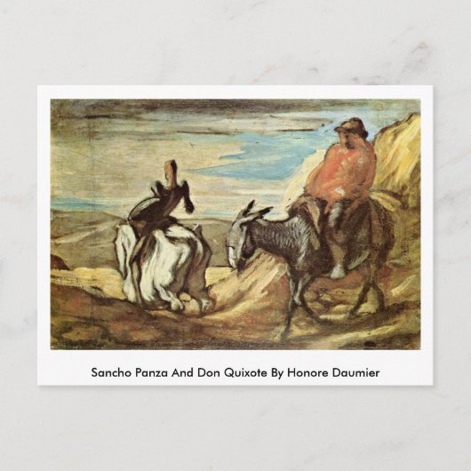 Sancho Panza en Don Quixote van Honore Daumier Briefkaart (Voorkant)