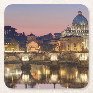 Sancta Sedes per orarium Romae Vierkante Kartonnen Onderzetter