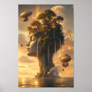 Sanctuaire céleste de l'île du ciel Art Poster