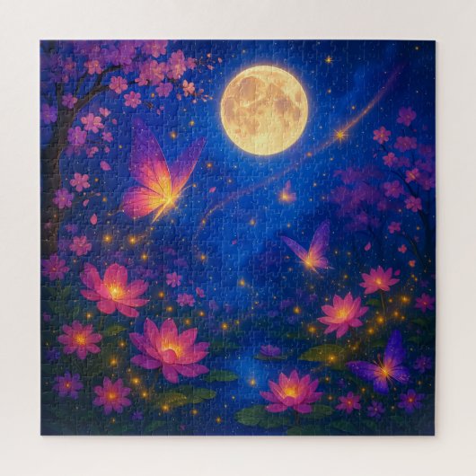 Sanctuaire Lunar Blossom - Puzzle de jardin Lune d (Vertical)