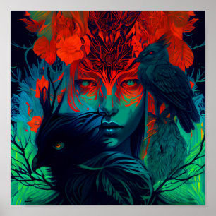 Sanctuary - Beauful Vrouw Wall Art Print