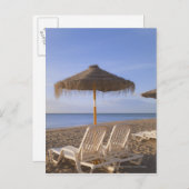 Sand Beach Chairs with Umbrella Briefkaart (Voorkant / Achterkant)