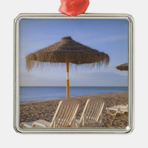 Sand Beach Chairs with Umbrella Metalen Ornament