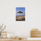Sand Beach Chairs with Umbrella Poster (Keuken)