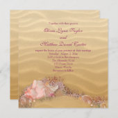 Sand Beach Seashells Beach Wedding Kaart (Voorkant / Achterkant)