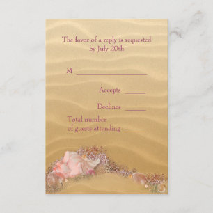 Sand Beach Seashells Beach Wedding RSVP