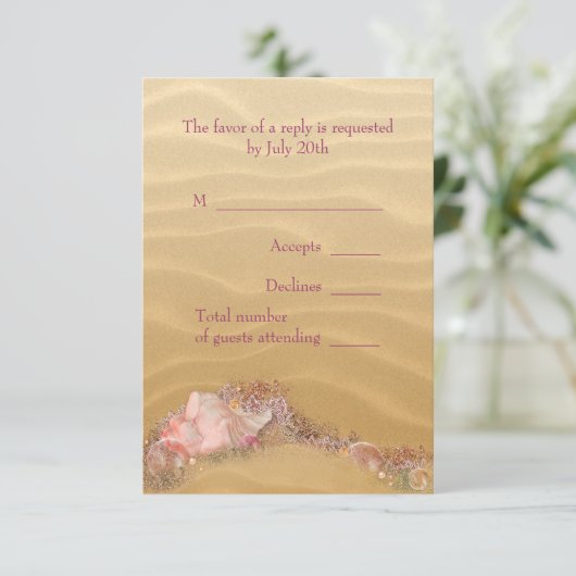 Sand Beach Seashells Beach Wedding RSVP (Debout devant)