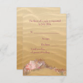 Sand Beach Seashells Beach Wedding RSVP (Devant / Derrière)