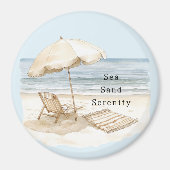 Sand Beach Serenity Umbrella Magneet (Voorkant)