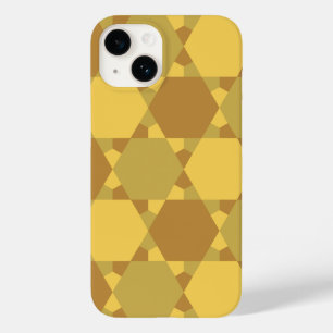 Sand Brown Star optische illusiontiepatroon Case-Mate iPhone 14 Hoesje