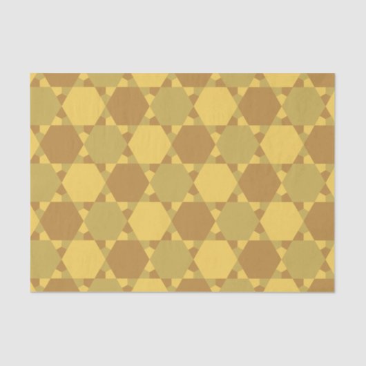 Sand Brown Star optische illusiontiepatroon Tissuepapier (Voorkant)