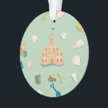 Sand Castle Architect Beach House Personnalisable<br><div class="desc">Un souvenir de vacances d'été à retenir ! Ajoutez votre texte sur le dos pour un cadeau vraiment personnel.</div>