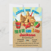 Sand Castle Beach Anniversaire Fête Invitations (Devant)