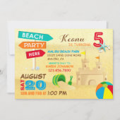 Sand Castle Beach Party Anniversaire Invitations (Devant)