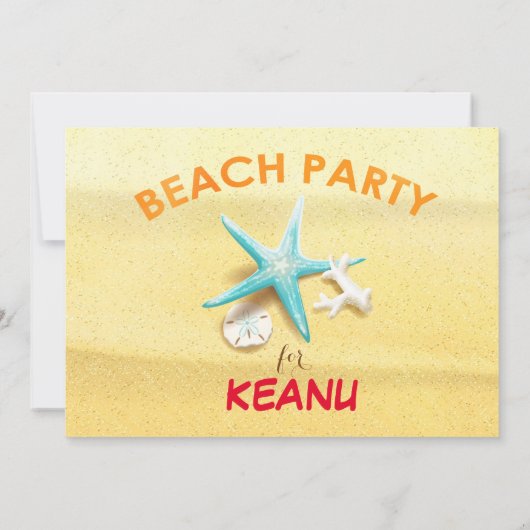 Sand Castle Beach Party Anniversaire Invitations (Dos)