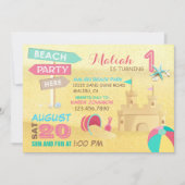 Sand Castle Beach Party Anniversaire Invitations (Devant)