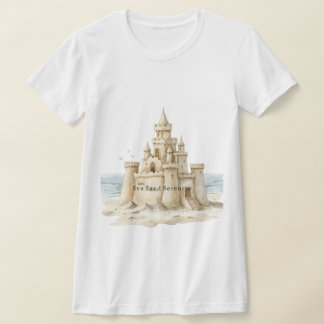 Sand Castle Beach Sea Sand Serenity T-shirt