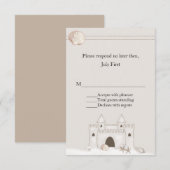 Sand Castle Beach thème Mariage RSVP (Devant / Derrière)