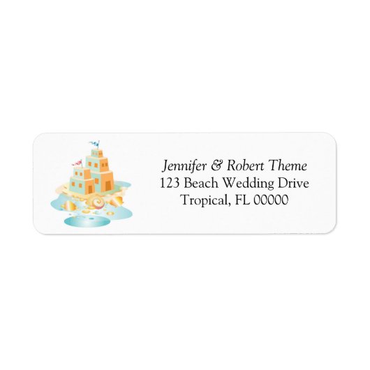 Sand Castle Invitations Return Address Label (Voorkant)