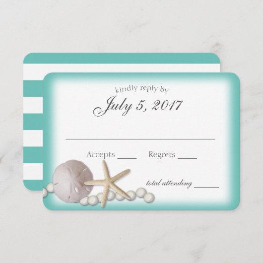 Sand Dollar and Pearls Beach Wedding Réponse (Devant / Derrière)