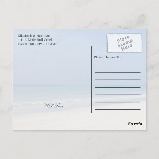 Sand Dollar and Starfish Beach Weddenschap Bedankt Briefkaart (Achterkant)