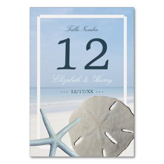 Sand Dollar and Starfish Beach Weddenschap Kaart (Achterkant)