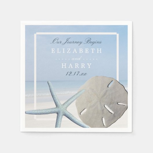 Sand Dollar and Starfish Beach Weddenschap Servetten (Voorkant)