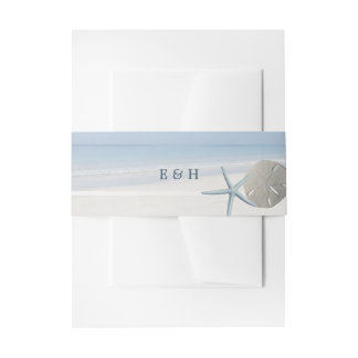 Sand Dollar and Starfish Beach Weddenschap Uitnodigingen Wikkel