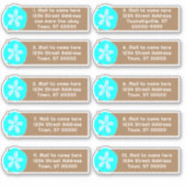 Sand Dollar Aqua Adresse individuelle Étiquettes d (Devant)