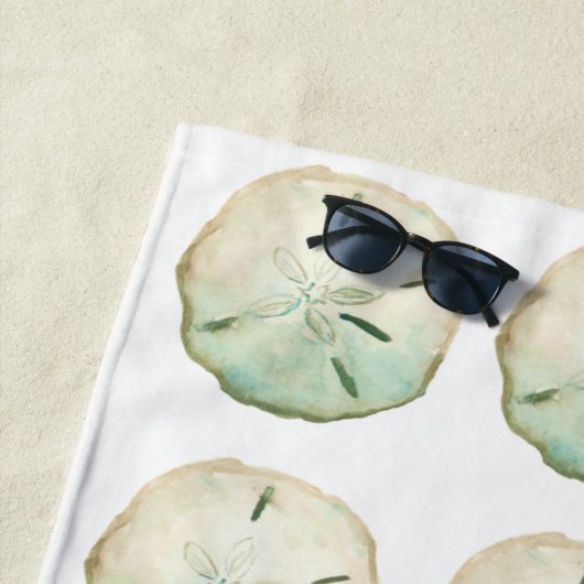 Sand Dollar Beach Custom Monogram Initiaal Strandlaken (In situ)