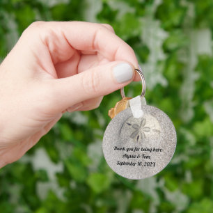 Sand Dollar Beach Favor Personalized Sleutelhanger