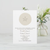 Sand Dollar Beach Rehearsal Dinner Invitation Kaart (Staand voorkant)