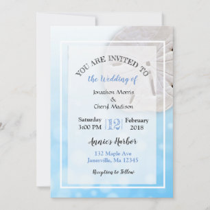 Sand Dollar Beach Thleding Wedding Invitations Kaart