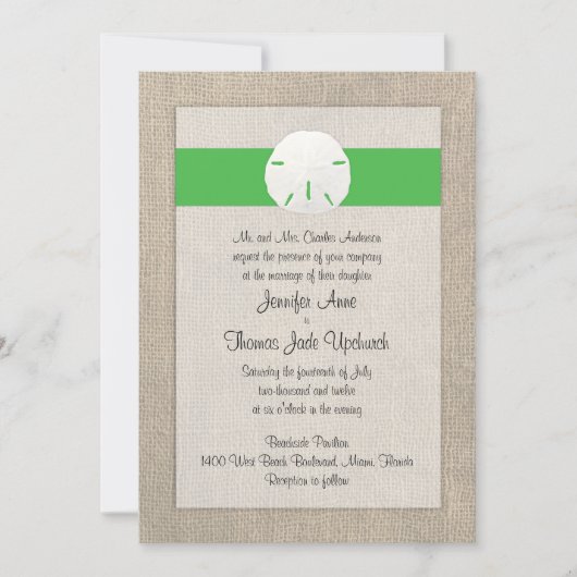 Sand Dollar Beach Wedding Invitation À Se Marier - (Devant)