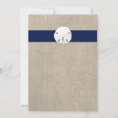 Sand Dollar Beach Wedding Invitation Navy Blue (Dos)