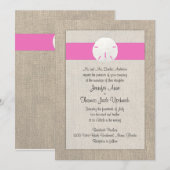 Sand Dollar Beach Wedding Invitation - Pink (Devant / Derrière)