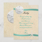 Sand Dollar Beach Wedding Maid of Honor Kaart (Voorkant / Achterkant)
