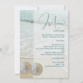 Sand Dollar Bruiloft Menu Sjabloon Kaart (Voorkant)