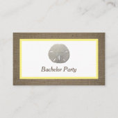 Sand Dollar & Burlap Bachelor Party Ticket Invite (Voorkant)