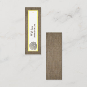 Sand Dollar & Burlap CadeauLabel Mini Visitekaartje