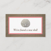 Sand Dollar & Burlap Change of Address Card Visitekaartje (Voorkant)