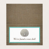 Sand Dollar & Burlap Change of Address Card Visitekaartjes (Buitenkant ongevouwen)