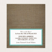 Sand Dollar & Burlap Change of Address Card Visitekaartjes (Binnenkant ongevouwen)