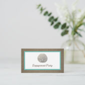 Sand Dollar & Burlap Engagement Party Ticket (Staand voorkant)