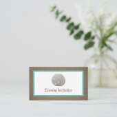 Sand Dollar & Burlap Evening Ticket Uitnodigen (Staand voorkant)