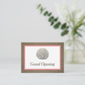 Sand Dollar & Burlap Grand-openingsceremonie Visitekaartje (Staand voorkant)